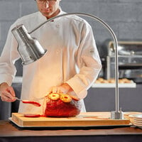 Avantco Carving Station Kit with 39 inch Stainless Steel Heat Lamp, Cutting Board, and Drip Pan - 120V, 250W