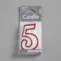 Creative Converting 080156033 3 inch Red Outlined 5 inch Candle