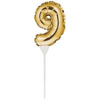Creative Converting 331865 9 inch Gold 9 inch Balloon Cake Topper
