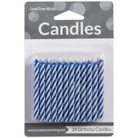 Creative Converting 080400034 Blue Spiral Candles - 24/Pack