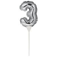 Creative Converting 337513 9 inch Silver 3 inch Balloon Cake Topper