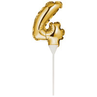 Creative Converting 331860 9 inch Gold 4 inch Balloon Cake Topper