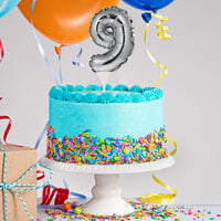 Creative Converting 337511 9 inch Silver 9 inch Balloon Cake Topper