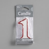 Creative Converting 080097033 3" Red Outlined "1" Candle
