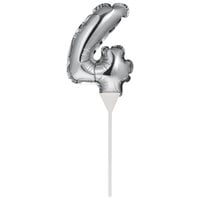 Creative Converting 337512 9" Silver "4" Balloon Cake Topper