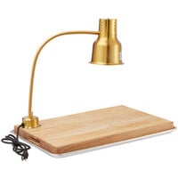 Avantco Carving Station Kit with 24 inch Gold Heat Lamp, Cutting Board, and Drip Pan- 120V, 250W
