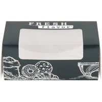 9 inch x 4 1/2 inch x 4 inch Auto-Popup Window Cake / Bakery / Donut Box with Fresh Print Design - 10/Pack