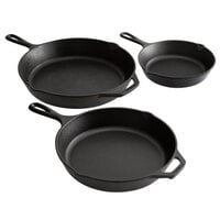 Lodge 3-Piece Pre-Seasoned Cast Iron Skillet Set - Includes 8 inch, 10 1/4 inch, and 12 inch Skillets