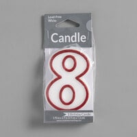Creative Converting 080159033 3 inch Red Outlined 8 inch Candle
