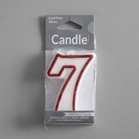 Creative Converting 080158033 3" Red Outlined "7" Candle
