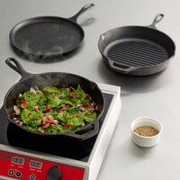 Lodge 3-Piece Pre-Seasoned Cast Iron Skillet Set - Includes 10 1/4 inch Skillet, 10 1/4 inch Grill Pan, and 10 1/2 inch Griddle