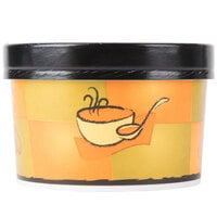 Huhtamaki 71852 16 oz. Double Poly-Paper Squat Soup / Hot Food Cup with Vented Paper Lid and Streetside Design - 250/Case