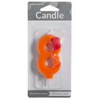Creative Converting 104208 3 inch Orange 8 inch Birthday Candle with Red Balloon
