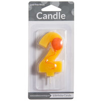 Creative Converting 104202 3 inch Yellow 2 inch Birthday Candle with Red Balloon