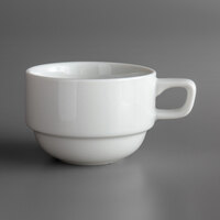Oneida R4220000535 Royale 3.5 oz. Stackable Bright White Porcelain Cup - 36/Case