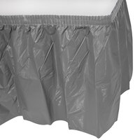 Creative Converting 339643 14' x 29 inch Glamour Gray Plastic Table Skirt