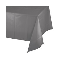 Creative Converting 339631 54" x 108" Glamour Gray Disposable Plastic Table Cover   - 12/Case