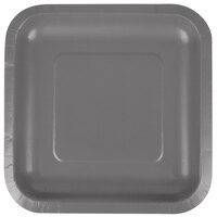 Creative Converting 339649 7" Square Glamour Gray Paper Plate - 180/Case