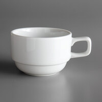 Oneida R4220000530 Royale 7 oz. Stackable Bright White Porcelain Cup - 36/Case