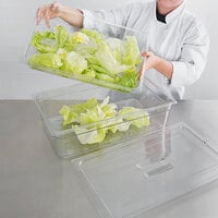 Cambro Camwear Full Size Clear Polycarbonate Food Pan with Colander Pan, Drain Tray, and Lid
