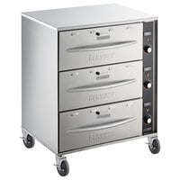 ServIt Mobile Triple Freestanding Drawer Warmer - 1350W, 120V