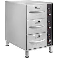 ServIt WDNFS-3 Triple Narrow Freestanding Drawer Warmer - 1350W, 120V