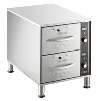 ServIt WDNFS-2 Double Narrow Freestanding Drawer Warmer - 900W, 120V