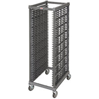 Cambro UPR1826F40 Camshelving® Ultimate 40 Pan End Load Bun / Sheet Pan Rack with Metal Casters - Unassembled