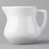 Tuxton BPR-035 3.5 oz. Porcelain White China Creamer - 12/Case