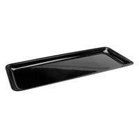 Delfin TRC-3012-10 30 inch x 12 inch x 1 inch Black Acrylic Market Tray