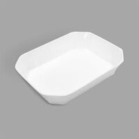 Delfin BCC-108-20 64 oz. Cut Corner White Rectangular Acrylic Bowl