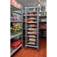 Cambro UPR1826F20 Camshelving® Ultimate 20 Pan End Load Bun / Sheet Pan Rack with Metal Casters - Unassembled