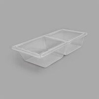 Delfin BFB-279D2-04 27 inch x 9 inch x 5 inch Clear Two Compartment PETG Rectangular Food Bin Insert