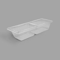 Delfin BFB-2711D2-04 27 inch x 11 inch x 5 inch Clear Two Compartment PETG Rectangular Food Bin Insert