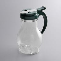 Vollrath 1414-191 Dripcut® 16 oz. Clear Polycarbonate Teardrop Syrup Server with Vista Green Top