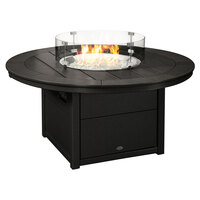 POLYWOOD CTF48RBL Black 48" Round Fire Pit Table