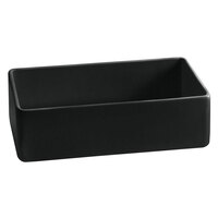 Tablecraft CW4022BKGS Simple Solutions 1.75 Qt. Black with Green Speckle Cast Aluminum Straight Sided Bowl - 3 inch Deep