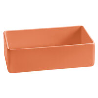 Tablecraft CW4022SNX Contemporary Collection Sunset Orange 1.75 Qt. Cast Aluminum Straight Sided Bowl - 3 inch Deep
