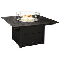 POLYWOOD CTF42SBL Black 42" Square Fire Pit Table