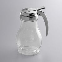 Vollrath 1214 Dripcut® 16 oz. Clear Teardrop Polycarbonate Teardrop Syrup Server with Chrome Top