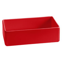 Tablecraft CW4022R Contemporary Collection Red 1.75 Qt. Cast Aluminum Straight Sided Bowl - 3 inch Deep