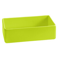 Tablecraft CW4022LG Contemporary Collection Lime Green 1.75 Qt. Cast Aluminum Straight Sided Bowl - 3 inch Deep