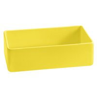 Tablecraft CW4022Y Contemporary Collection Yellow 1.75 Qt. Cast Aluminum Straight Sided Bowl - 3 inch Deep