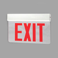 Lavex Industrial New York City Approved Single Face Aluminum Exit Sign with Red LED Lettering, Edge Lighting, and Battery Backup - 120/277V