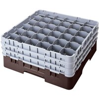 Cambro 36S1058167 Brown Camrack Customizable 36 Compartment 11 inch Glass Rack