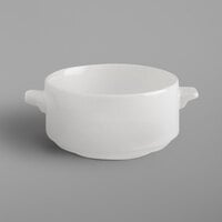 RAK Porcelain BACS02 Banquet 10.2 oz. Ivory Porcelain Lugged Soup Bowl with Handles - 12/Case