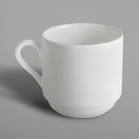 RAK Porcelain BACU20 Banquet 6.8 oz. Ivory Porcelain Tall Stackable Cup - 12/Case