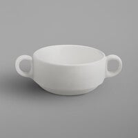 RAK Porcelain CLCS30 Classic Gourmet 10.2 oz. Ivory Porcelain Soup Bowl with 2 Handles - 12/Case
