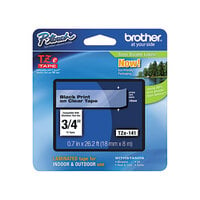 Brother TZE141 3/4" Black on Clear Standard Adhesive Laminated Labeling Tape
