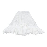 Carlisle 36932000 White Medium Knitted Cotton Rough Surface Looped End Wet Mop Head with 1" Headband